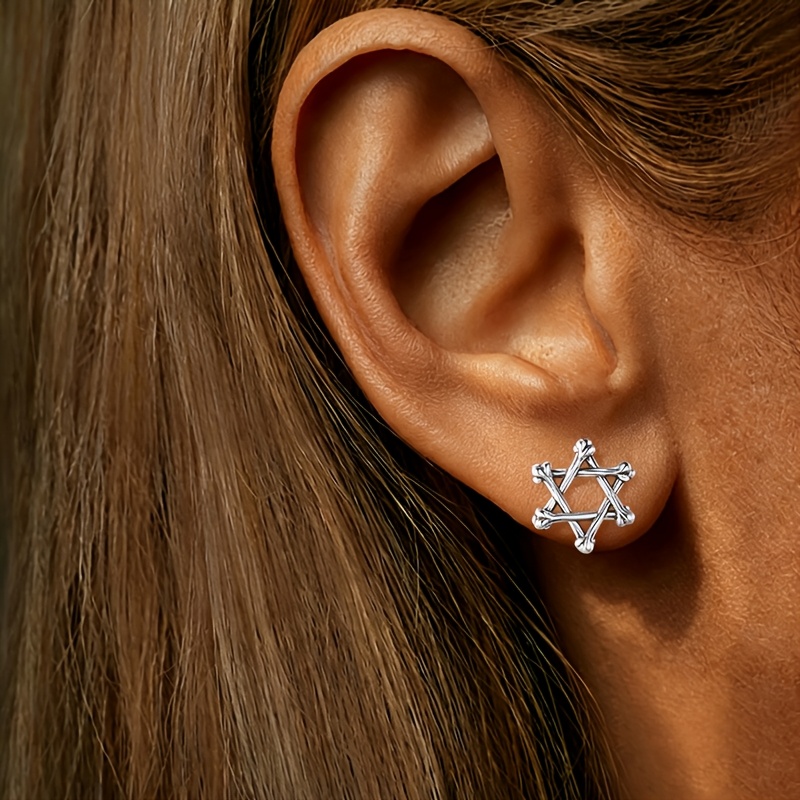 Women's Stylish Bone-Shaped Star Stud Earrings